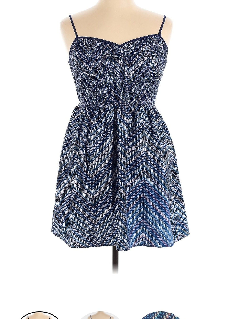 Mason & Mackenzie Blue Chevron Spaghetti-Strap Sundress